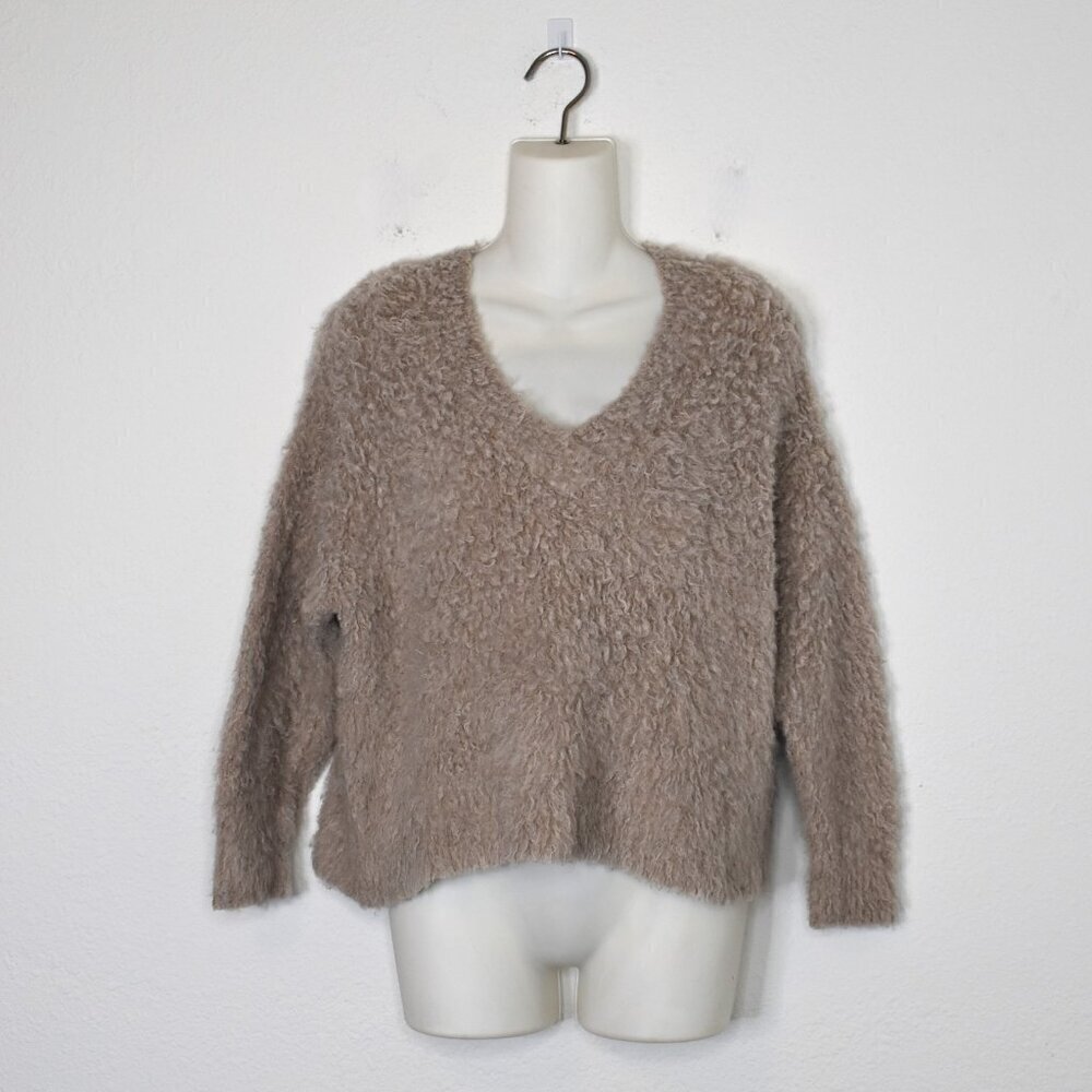 Anthropologie Maeve Sweater Sz XS Crop Slouchy Minimalist Neutral Preppy